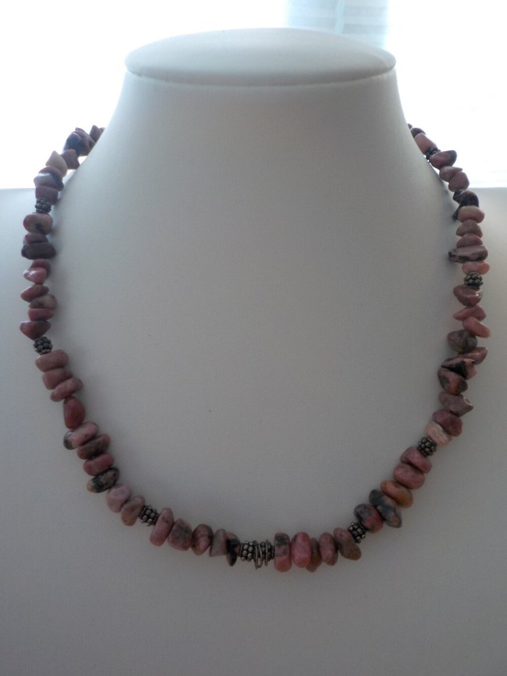 Necklace - 17 inches - Plum Purple Stone Like Toggle (3005)